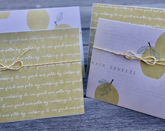 Blank Notecards, Lemon Notecards, Written Word Notecards, Stationary Set