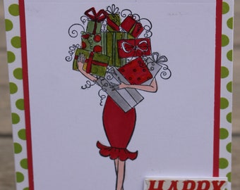 Birthday Card, Christmas Birthday Card, Stamping Bella Giftabella Birthday Card, Stamping Bella Birthday Card