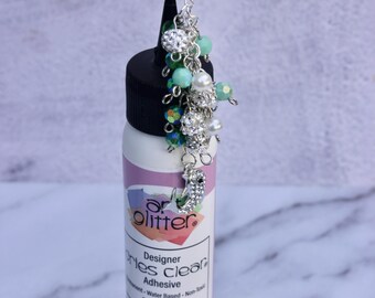 Rhinestone Dolphin Glue Bottle Topper, Glue Bottle Dangle, Scrapbooking Tool Dangle