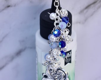 Bearly Art Glue Bottle Topper-Silver Rhinestone Heart Charm, Glue Bottle Dangle, Glue Bottle Jewelry, Crafters Gift, Scrapbooking Gift