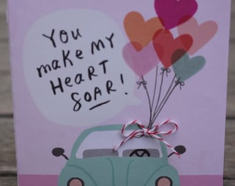 Valentine Card, VW Bug Valentine Card, Wife Valentine Card, Girlfriend Valentine Card