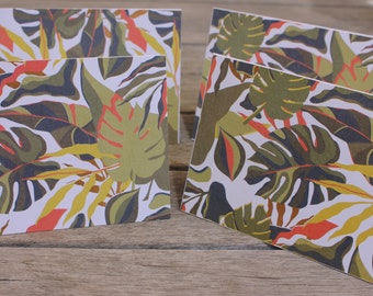 Monstera Leaves Notecard Set, Succulent Notecard Set, Blank Monstera Notecard Set, Stationary Set