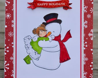 Christmas Card, Frieda Loves Frosty Christmas Card, Stamping Bella Frosty Loves Frieda Card, Holiday Card