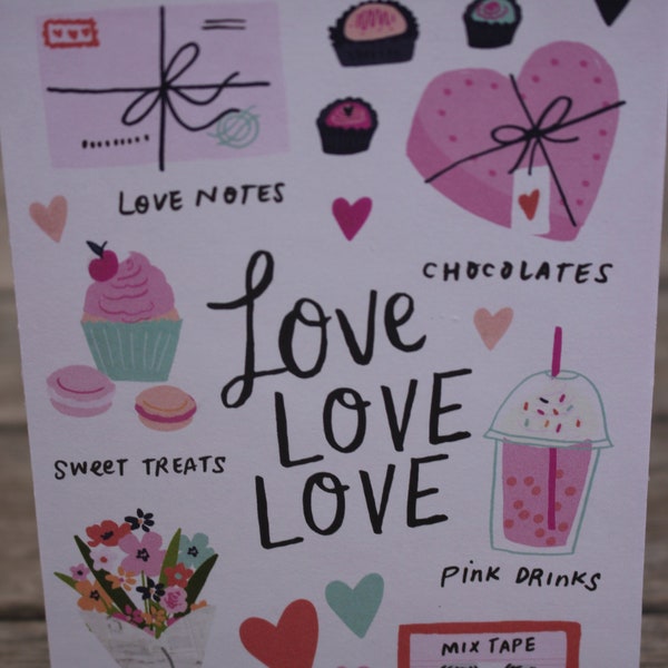 Valentine Card, Teen Valentine Card, Girlfriend Valentine Card, Sweet Treats Valentine Card