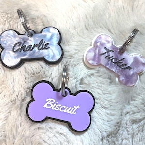 Personalized Bone Dog Tag: Acrylic Pet ID Tag