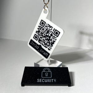 Chaveiro QR personalizado – Cartão de visita impresso em 3D personalizado com link para mídia social