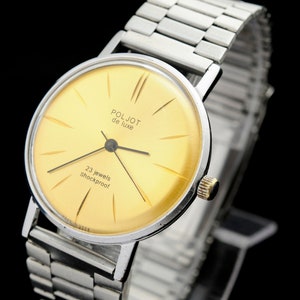 ultra very slim pOLJOT DE LUXE vintage USSR Russian watch 23 jewels 1MChZ