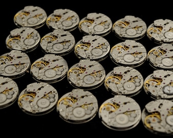 Rare a lot of 20 CIRCULAR Russian women's watch movements steampunk art cufflink