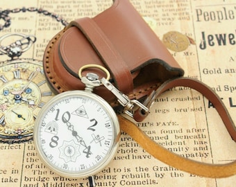 strap steampunk hq leather pocket watch belt pouch bag CASE 57 WWI