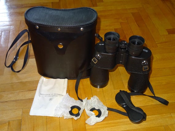 Tento 7x50 Binoculars: USSR Prismatic Optics, 1987, Case & Filters