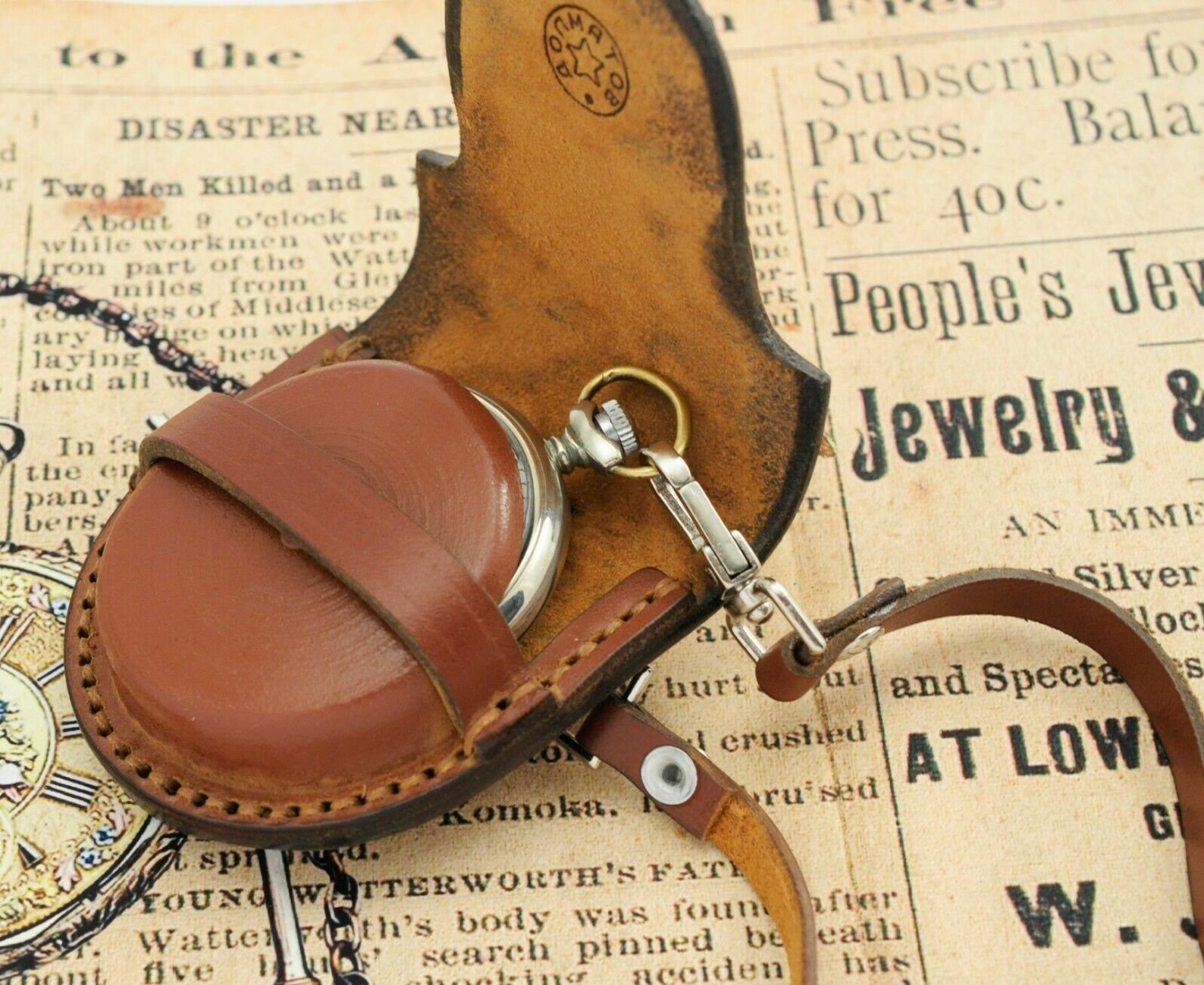 Strap Steampunk Hq Leather Pocket Watch Belt Pouch Bag CASE 57 Etsy