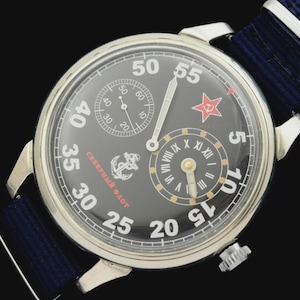 REGULATEUR  large vintage  MOLNIYA Northern Fleet sailor watch with pocket watch