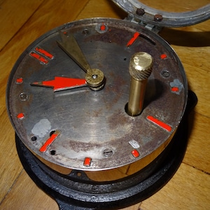 Vintage mechanical wall Clock Ship metal case MILITARY