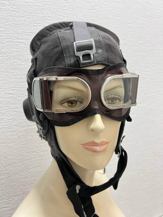 レア 初期オリジナル MiG/Su パイロットレザー フライトヘルメット ヴィンテージセット パイロット 飛行士ヘルメット ゴーグル ソビエト