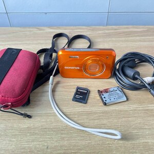 OLYMPUS VH-210 Compact Digital Camera 14.0MP Orange Tested Working