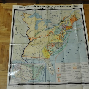 Mappa d'epoca della guerra d'indipendenza americana e dell'istruzione 1775-1783