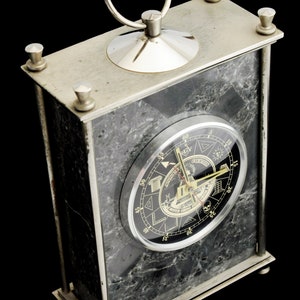 Mantel Clock MOLNIJA USSR MASONIC Mason Vintage Russian 5 days dial mechanical
