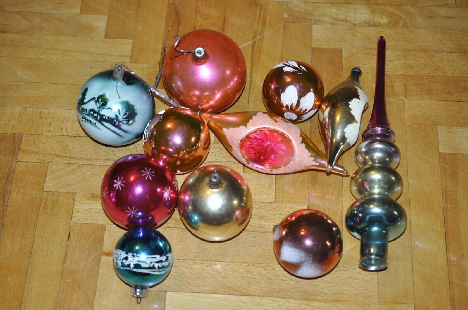 希少なヴィンテージクリスマスオーナメントガラス玩具ソビエト連邦1950