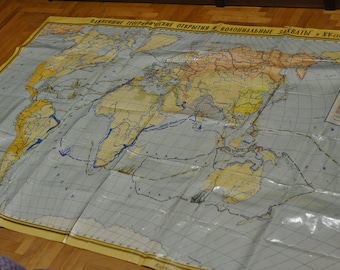 1986年ソビエト連邦のヴィンテージ地図。ソ連の政治地図。教育用地図