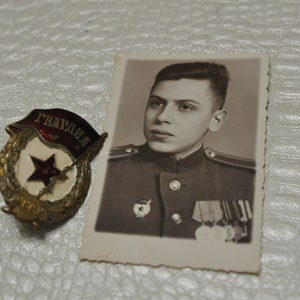 100% Original! RARE Soviet Russian Wartime WW2 Combat Guard Gvardia Badge USSR