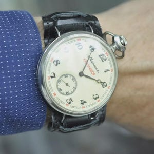 large Wristwatch VINTAGE Watch Molnija Krasnikof Mechanical