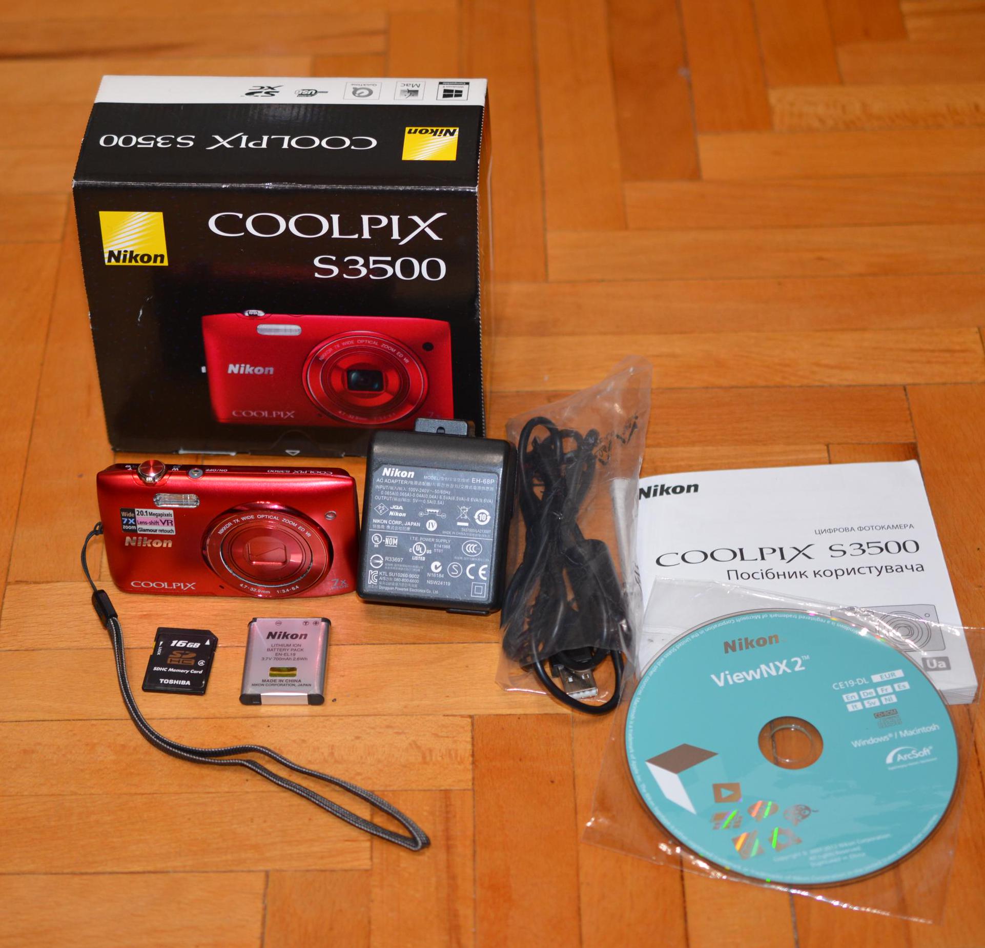 Nikon COOLPIX S3500 Red 20.0MP Compact Digital Camera Japan