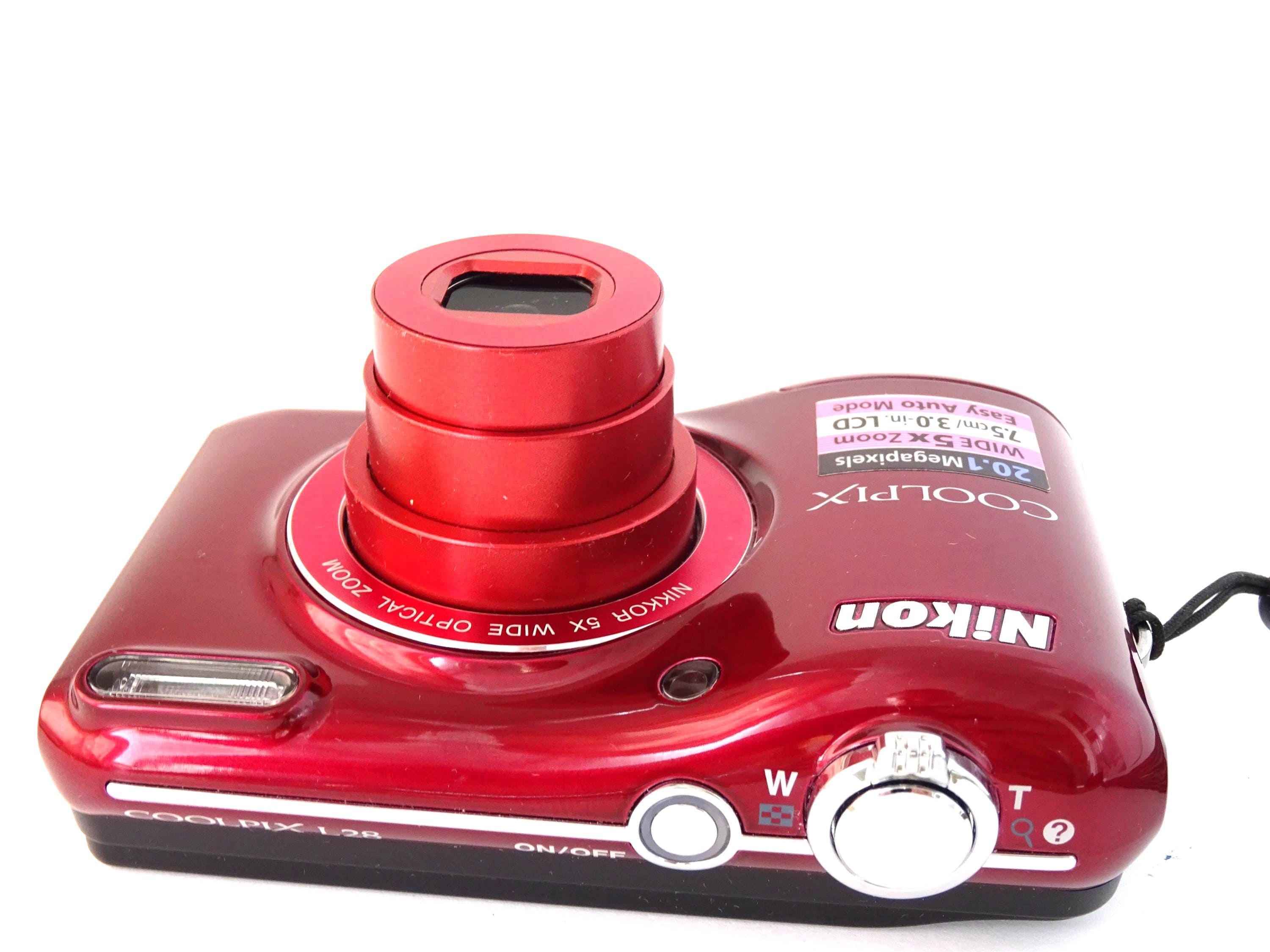 Nikon Coolpix L28 Digital Camera Red With Storage Case