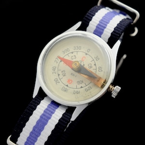 Orologio da polso vintage URSS sovietico russo COMPASS KH-1, realizzato negli anni '60, cassa Vostok