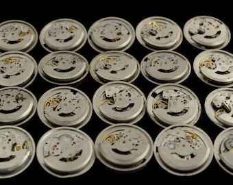 Lot de 20 mouvements de montres russes CIRCULAIRES pour hommes, boutons de manchette art steampunk