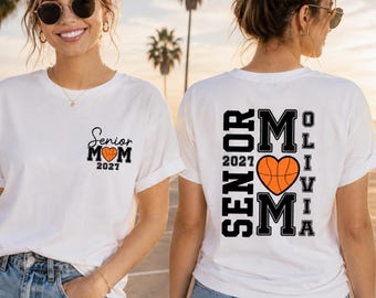 Senior 2027 Basketball Shirt, Class of 2027 Gift, Personalized  Game Day Tee, Custom Graduation