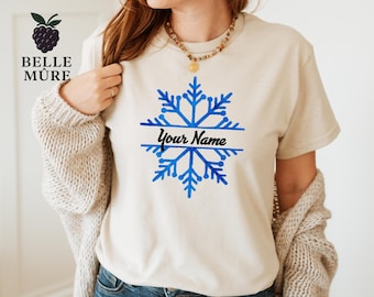 Personalized Christmas Snowflake T-Shirt: Custom Winter Holiday Tee