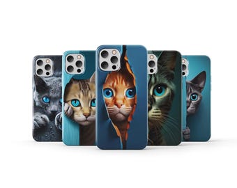 Cool Cat Phone Case Funny Cute Animal Phone Cover for iPhone 16 Pro Max 15 14 13 12 11 X 8 7 6 Plus Samsung S25 Ultra S24 S23 S22 S21 S20