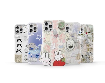 Miffy Phone Case Cute Anime Comics Phone Cover for iPhone 16 Pro Max 15 14 13 12 11 X 8 7 6 Plus Samsung S25 Ultra S24 S23 S22 S21 S20 FE