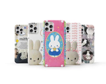 Funda de teléfono Miffy con diseño de anime para iPhone 17, 16 Pro Max, 15, 14, 13, 12, 11, X, 8, 7, 6 Plus, Samsung S25 Ultra, S24, S23, S22 y S21