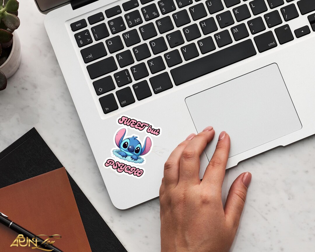 Sweet but Psycho Stitch Sticker – Cute Cartoon Vinyl Decal for Laptop ...