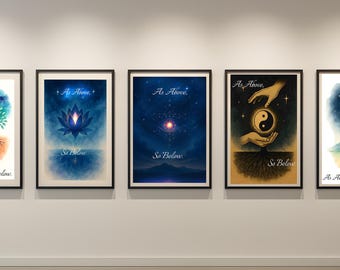 spirituelle Wand Kunst Set: Heilige Geometrie Prints, Meditation Dekor (Digitaler Download)