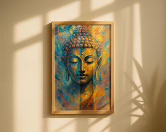 Colorful Buddha Art Print: Zen Meditation Decor (Digital Download