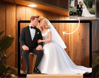 Couple Portrait, Gift for Couple, AI Generated Cartoon Portrait, Engagement Drawing, Boyfriend Portrait, Family Portrait, Custom Gift