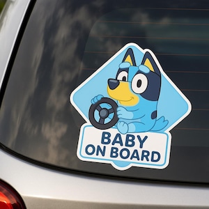 Bluey Baby On Board Auto Aufkleber: Wetterfester Vinyl-Aufkleber