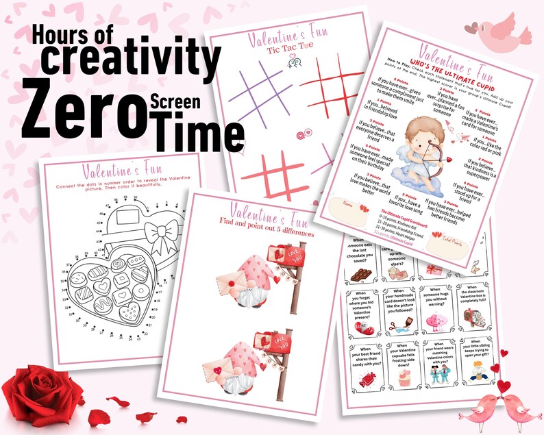 Valentine’s Day Games Bundle: 50+ Printable Party Activities for Kids ...