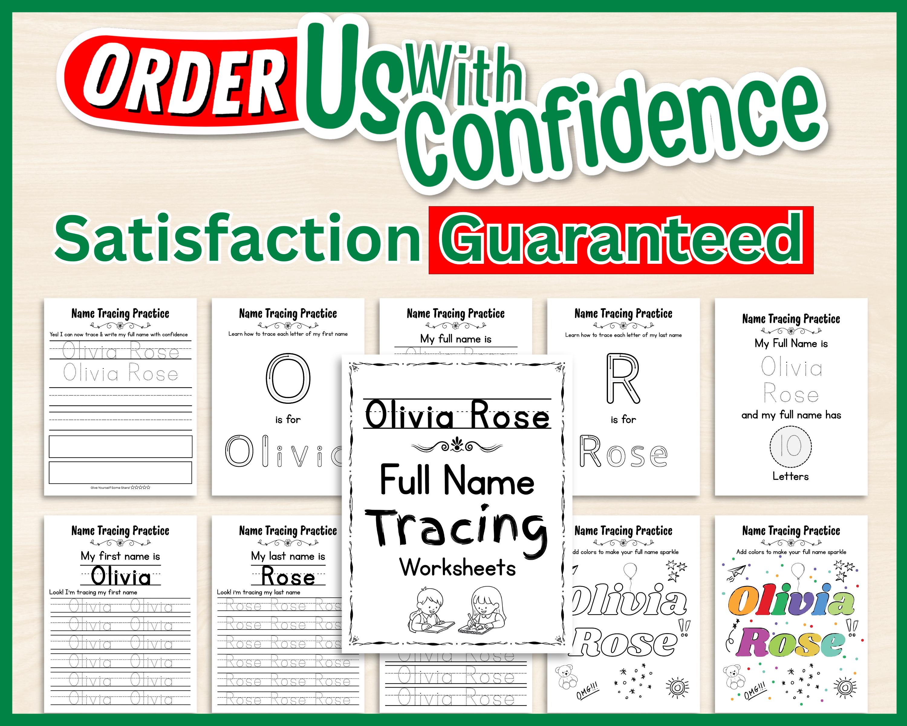 Custom Full Word Custom Full Name Tracing Worksheet for Preschool | Personalized ...