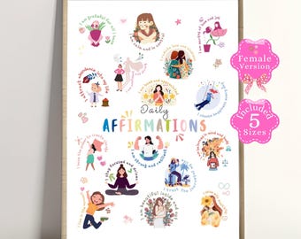 Positive Affirmations Poster for Kids: Calming Corner Decor (Digital Download)
