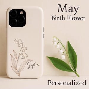 Personalized Lily of the Valley iPhone Case – May Birth Flower Gift for Her