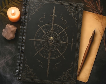 Cuaderno de Brujería Grimoire – Diario de fantasía oscura y ocultismo para escritores y amantes de los libros