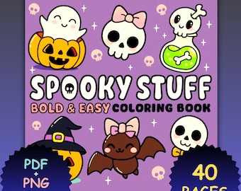Kawaii Halloween Coloring Book – Spooky Ghosts & Pumpkins (PDF + PNG)