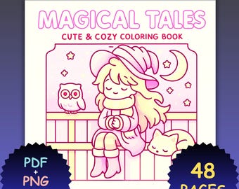 Gezellig fantasiekleurboek voor volwassenen – magische verhalen, Coco Wyo-stijl (pdf + png)