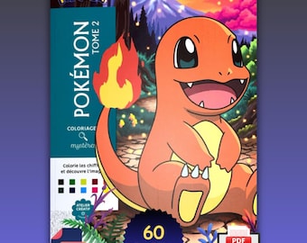 Mystery Coloring by Number Pokemon tome 2, Coloring By Numbers, Coloring Pages, PDF + PNG, Instant Dowloand