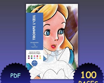 Alice Disney Coloring Book By Number | 100 Pages (Digital Download)