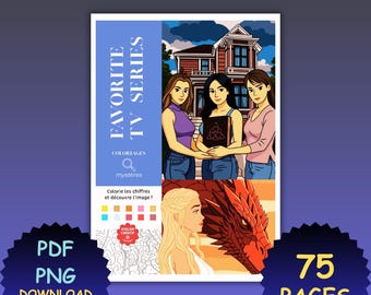 Pages à colorier d'une série télévisée mystère - Pack PDF - Plus de 59 dessins à imprimer