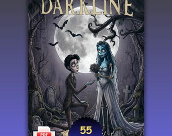 Mystery Coloring By Number Darkline, Coloring Book, Color by Dark Horror Numbers, Print & Use on Tablet, Spooky PDF